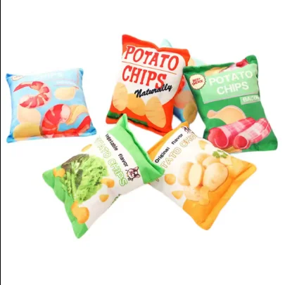 Pet Care Accessories Potato Chip Series Squeak Dog Toys Indestructible Dog Chew Toys