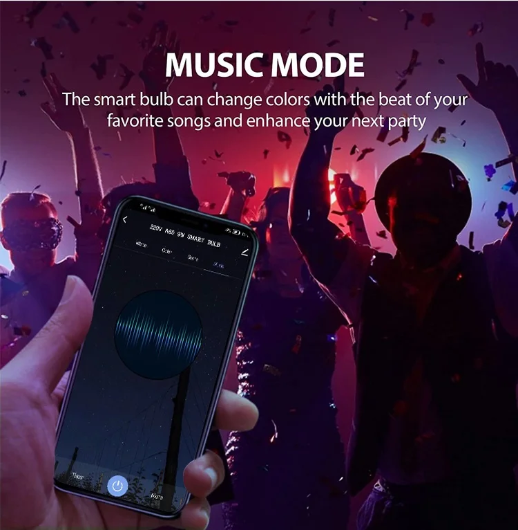 RGB E26/E27 Bluetooth Dimming Color Changing WiFi Globe Bulb Light LED Lighting Smart Bulb