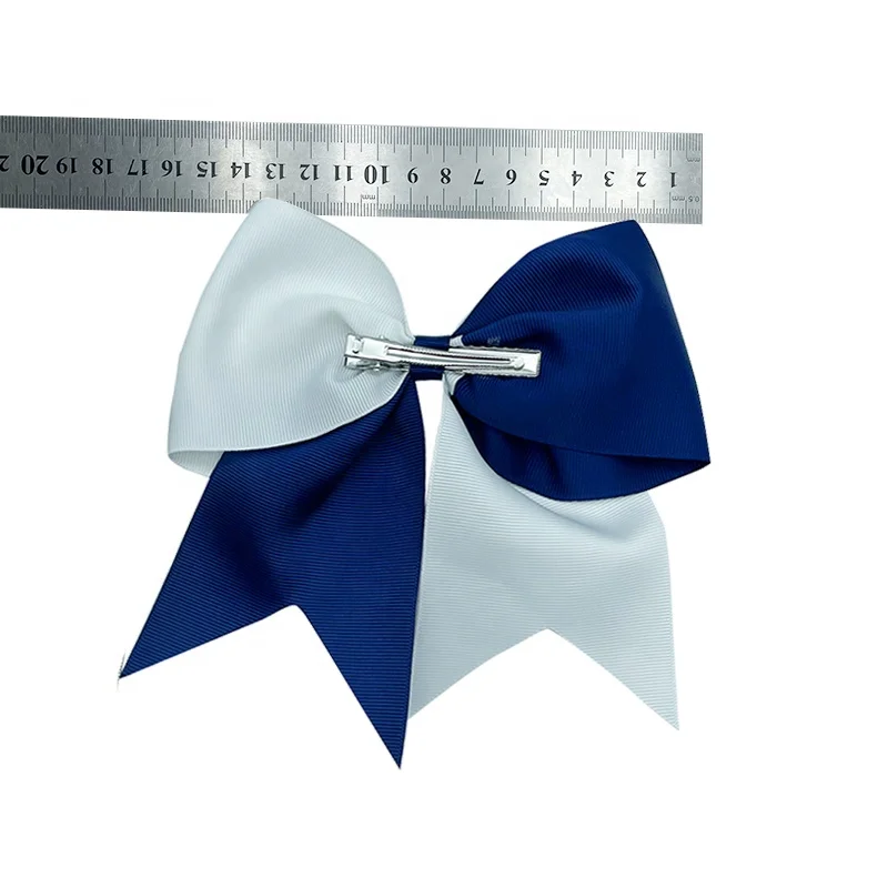 E-magic 16cm Wide Solid Color Hair Bow with Alligator Clip Kid Boutique Fashion Ribbon Hair Clip for Girls