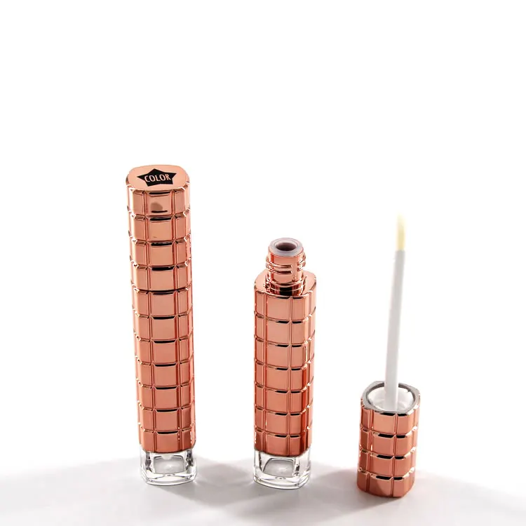 Free Samples Custom Gold Liquid Lipstick Containers  Empty Lipgloss Tubes