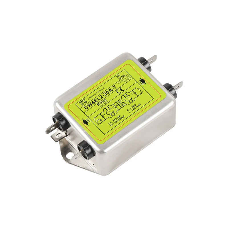 Insert Connection Single-Phase 220V EMI Filter Enhanced Bipolar 2 Pins CW4EL2-3A/6A/10A/20A/30A-T Power Filter