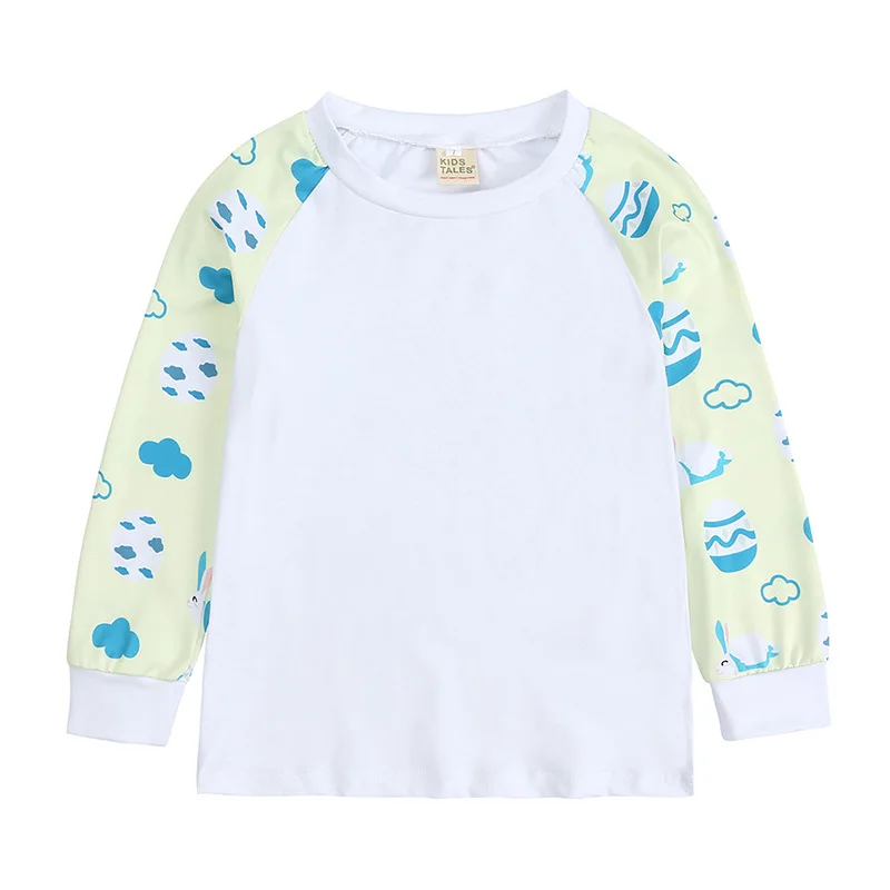 2023 New Cute Eggs Bunny Printing Cotton Pajama For Kids 1-13 Years  Easter Clothing Kids Pajamas Wholesale