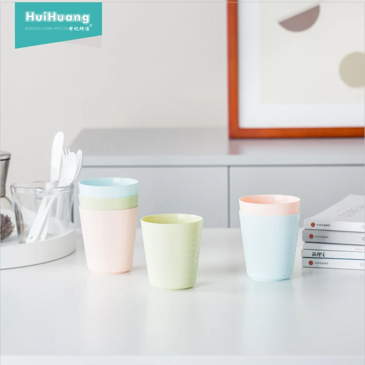 
factory direct sale BPA free eco friendly PP material plastic water drinking cup camping mug water mug 1 set 6pcs 