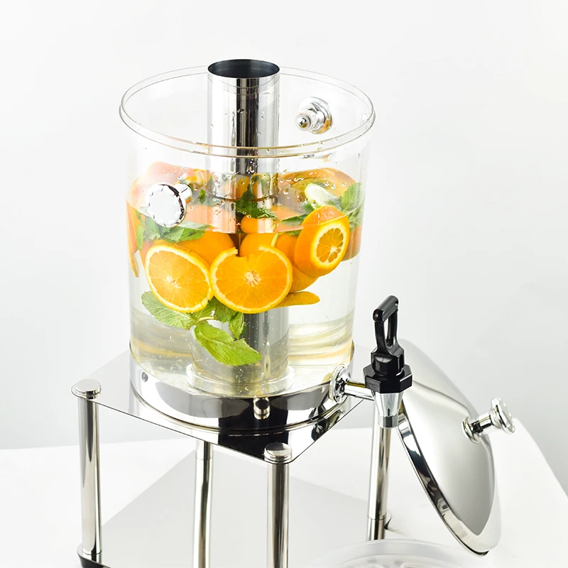 2 Tanks 16 Liters Juice Dispenser Machine Hot or Cold Stainless Steel Body PC Silver Korean Juice Machine