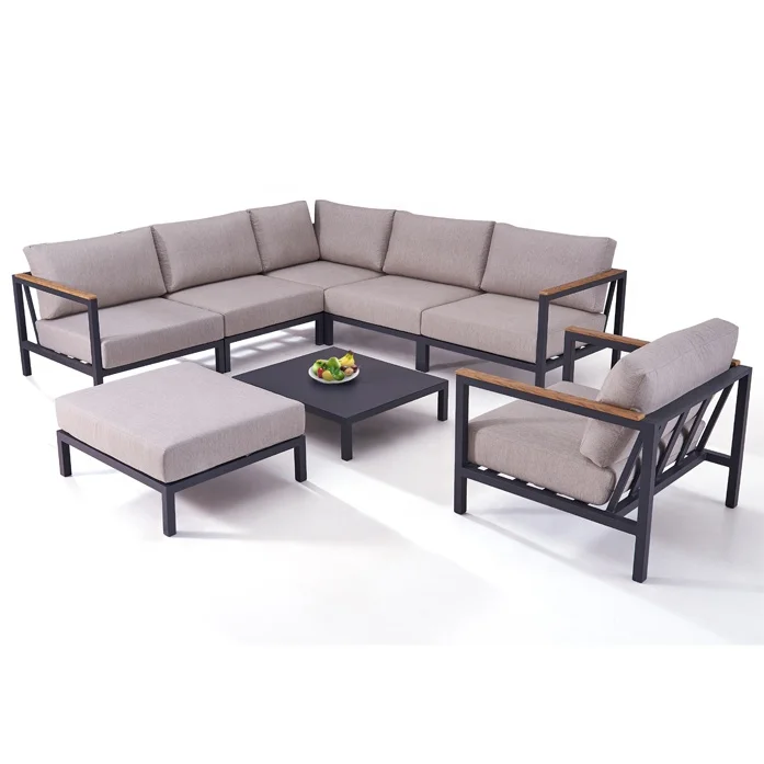 2022 Modern All Weather Luxury Outdoor Furniture Sets Patio Terrace Lounge Lazy Aluminium Sofa Garden