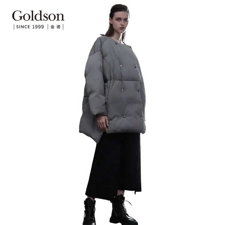 European customized ladies fashion heated polyester short goose down parka
