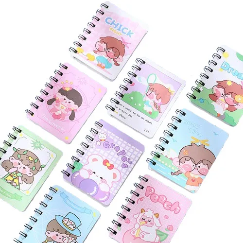 3x4 inch Pocket Notebooks Small Spiral Notepads, School Style Mini Notebook A7