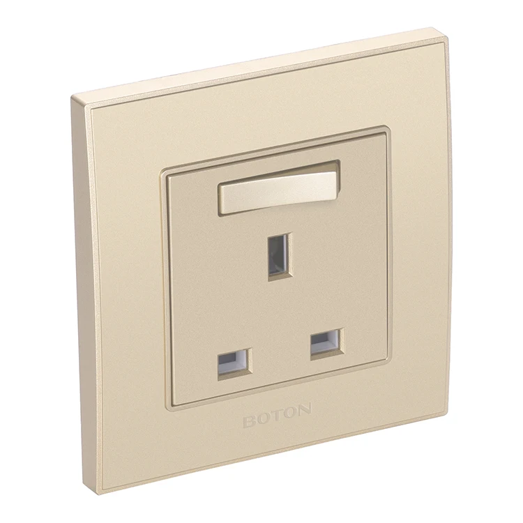 Британская стандартная однофазная двухполюсная настенная розетка 13A