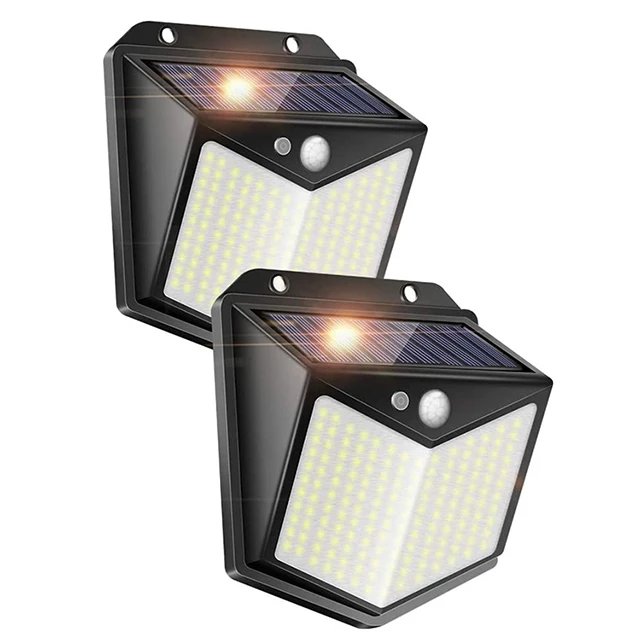 Facory ce low price 140 LED Solar Motion Sensor Security Lights  IP65 Waterproof Solar Fence Outdoor solar wall light