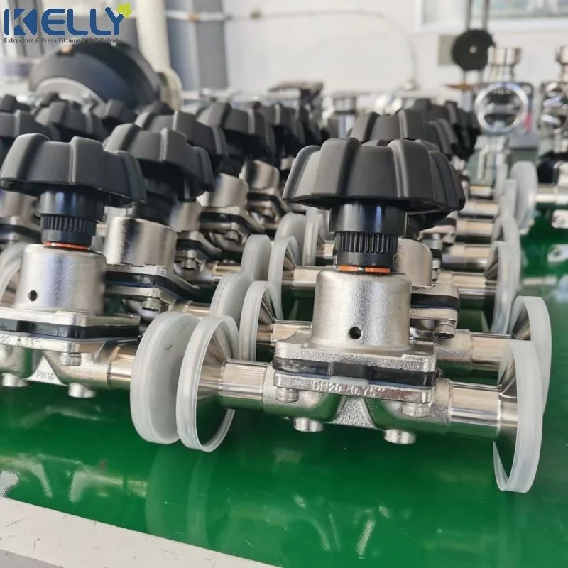 Manual Tri Clamped Diaphragm Valve 316L Stainless Steel Double diaphragm