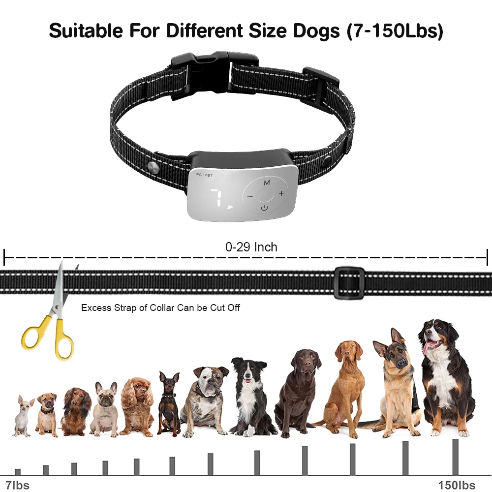 Hot Sell Rechargeable Bark Control Electric Dog Training Collar Beep Vibration Shock Anti-Bark Collar For Dogs