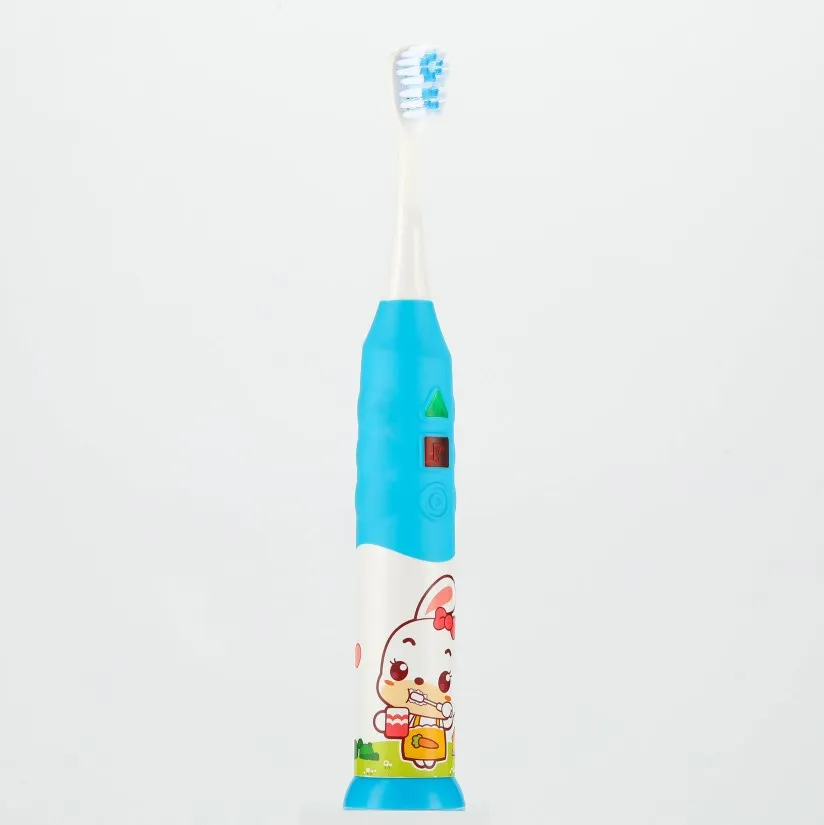 High Quality Cartoon Oral Care Soft Round Head Sonic Kid Rotary Electric Toothbrush With Led