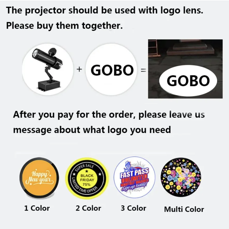 OEM customized  door head sigh light 15W 25W 35W led logo projector Advertising light Gobo for LED  logo light gobo projector