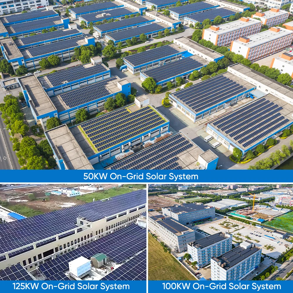 Lovsun Solar Panel System 80kw 100kw 110kw 120kw125kw Solar Photovoltaic System Solar Power Kit on Grid Solar Energy System