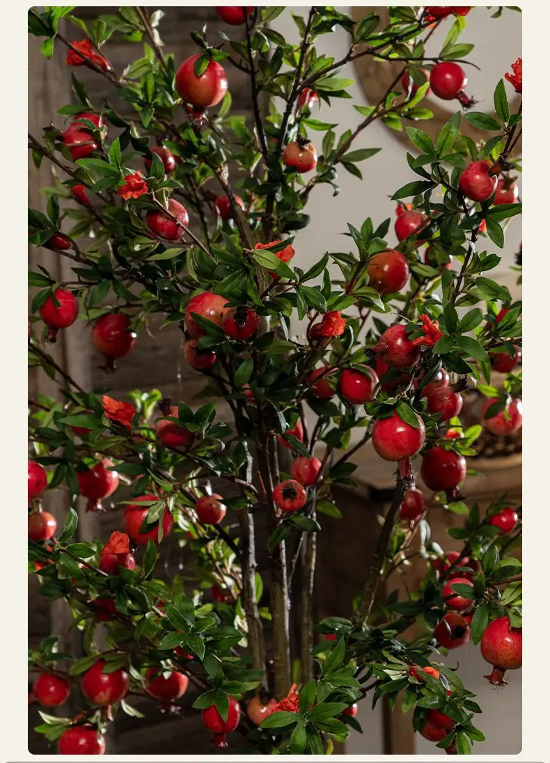 CY 2024 The Latest Realistic Artificial Simulation Indoor Garden Hotel Decorated Pomegranate Tree Potted