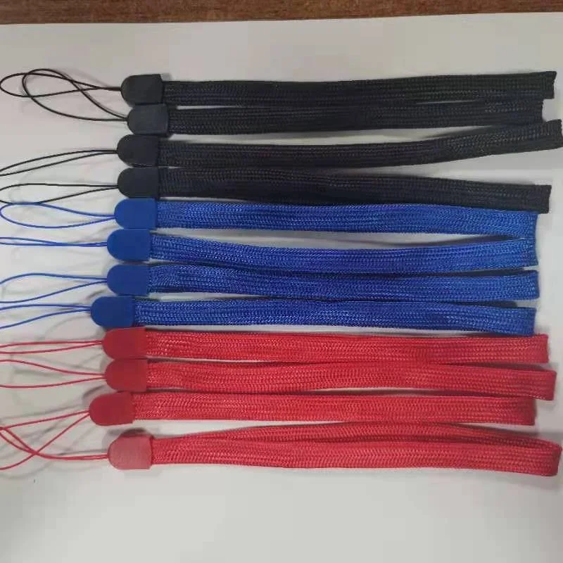 Wholesale Custom tubular wrist short wrist Nylon tube lanyards for Mobile Phone water bottle camera controls toy keys lightstick