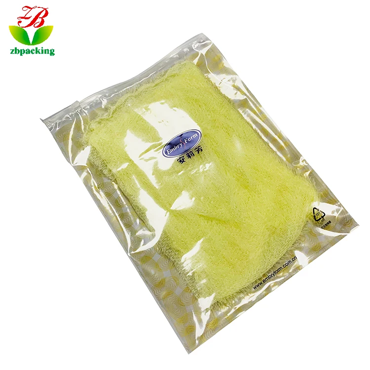 custom printed LDPE  biodegradable transparent ziplock bag for clothing