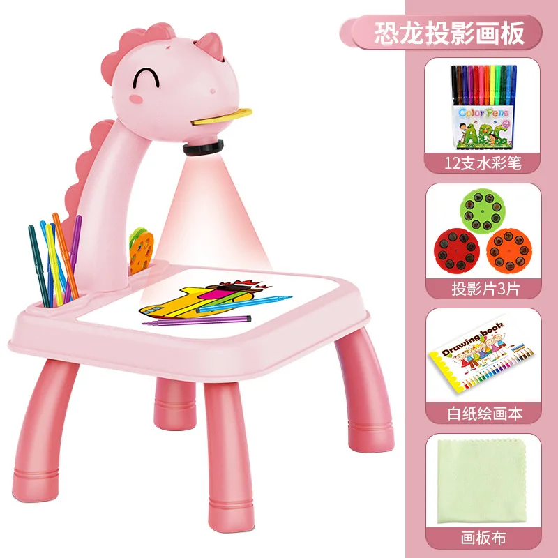 Wholesale New 3 In 1 Graffiti Educational Toys Children Projection Drawing Board Juguetes De Dibujo Projector Painting