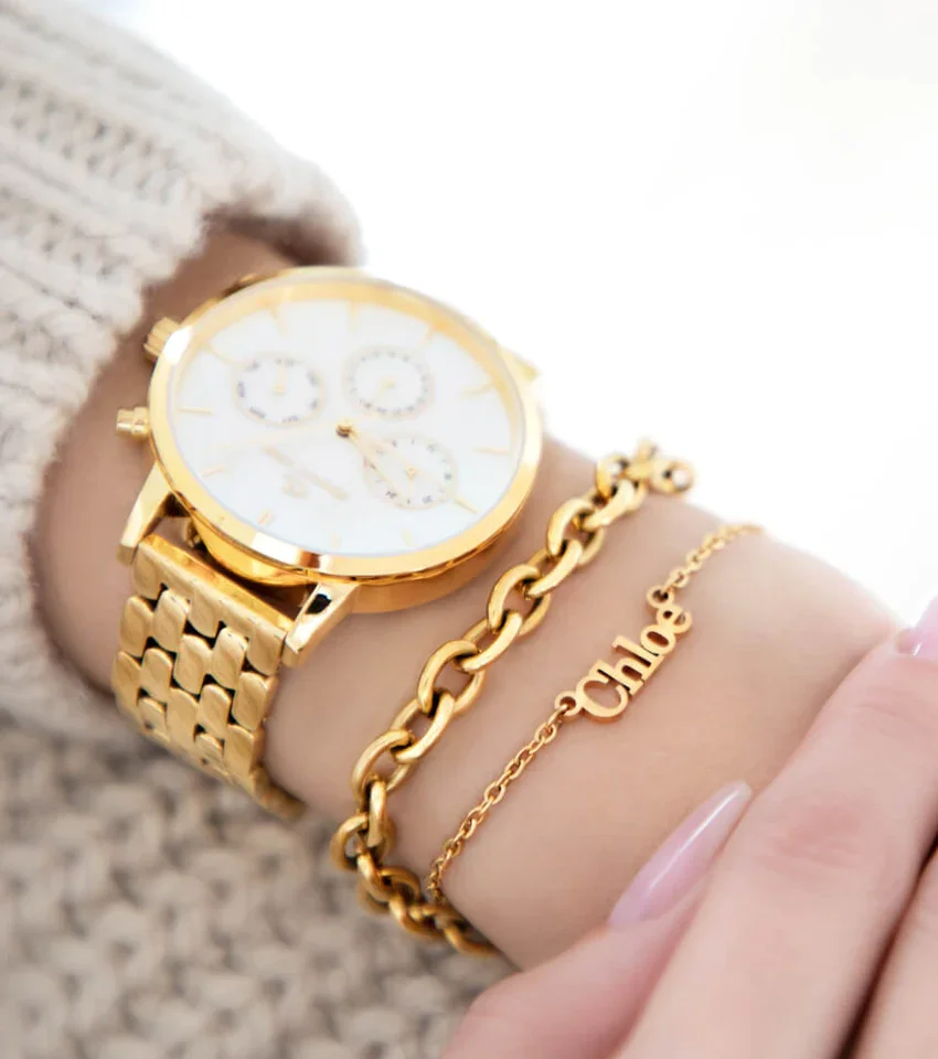 Personalized Customized Jewelry Daily Wear Chains 18K Gold Plating Custom Name Letter Bracelet