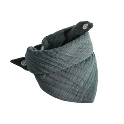 Printed custom Wholesale GOTS certified waterproof bamboo muslin bib organic cotton triangular baby bibs