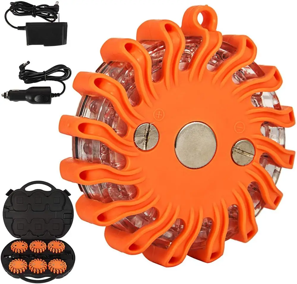 Hot 2020 Warning Light Led Road Flare Kit, Magnetic Ip67 6 Packs Led Flare Road Light Rechargeable Led Traffic Signal Lights