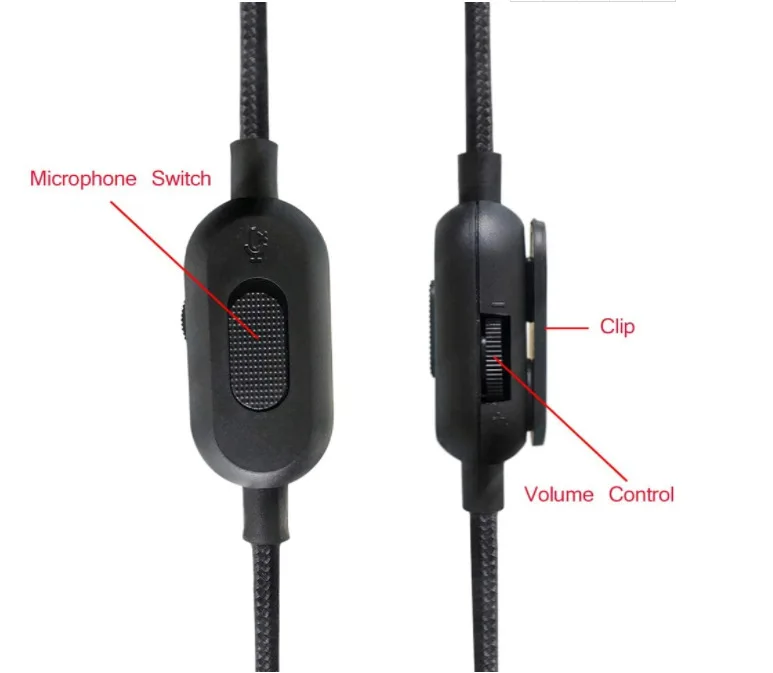 Audio Cable for G433 G233 G Pro X Gaming Headset Aux Cord with Volume Control &Mic Mute