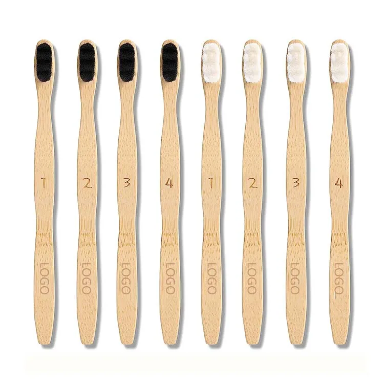 Pack of 8 Extra Soft Bamboo Toothbrush, Micro Nano 20000 Bristles Smooth Natural Bamboo Handle Toothbrushes for Sensitive Gum