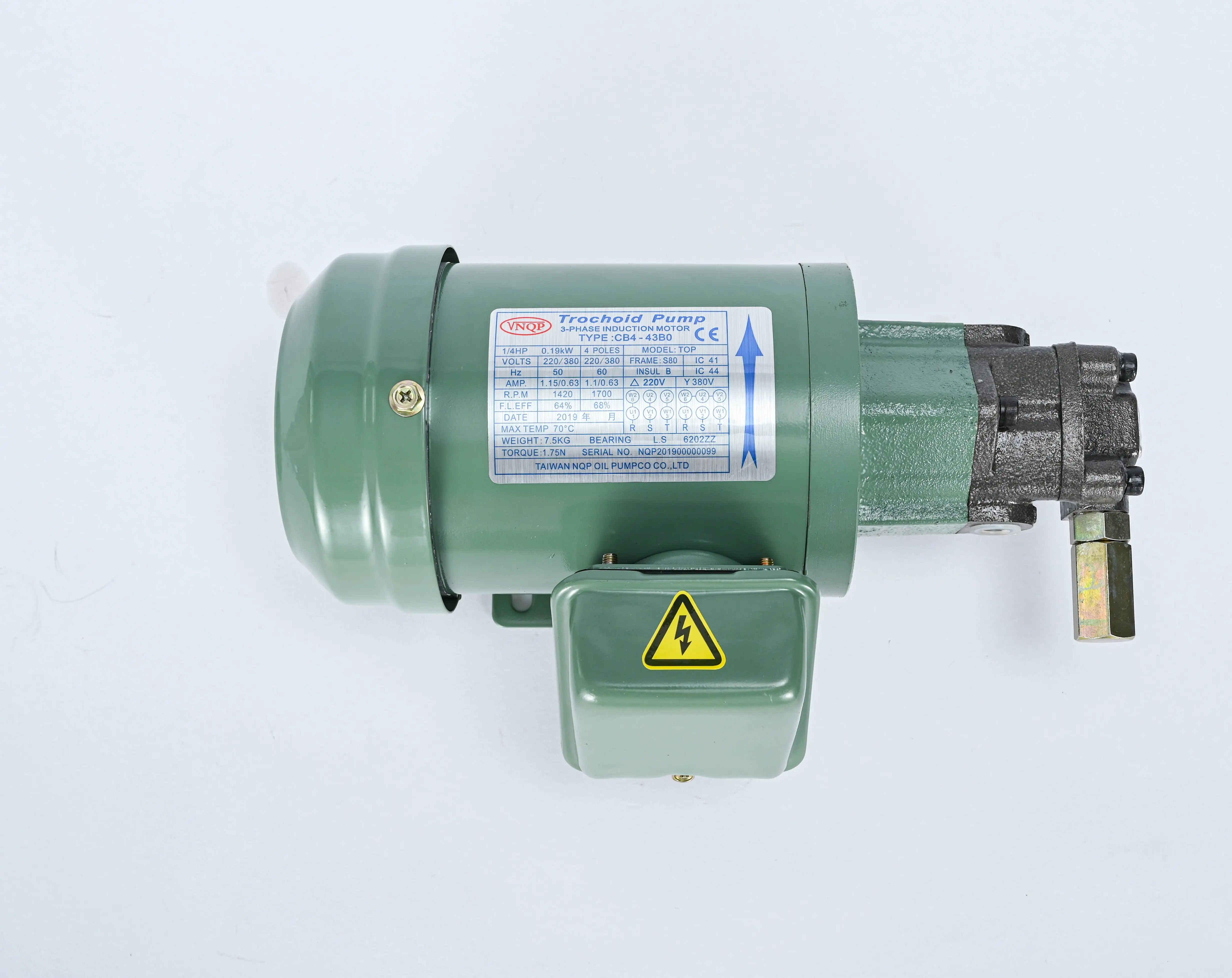 VNLP WYPP CB4-43B0 1/4HP + TOP11A TOP11A-VB 2 л/мин трехфазный медный мотор масляный насос с зеленой смазкой