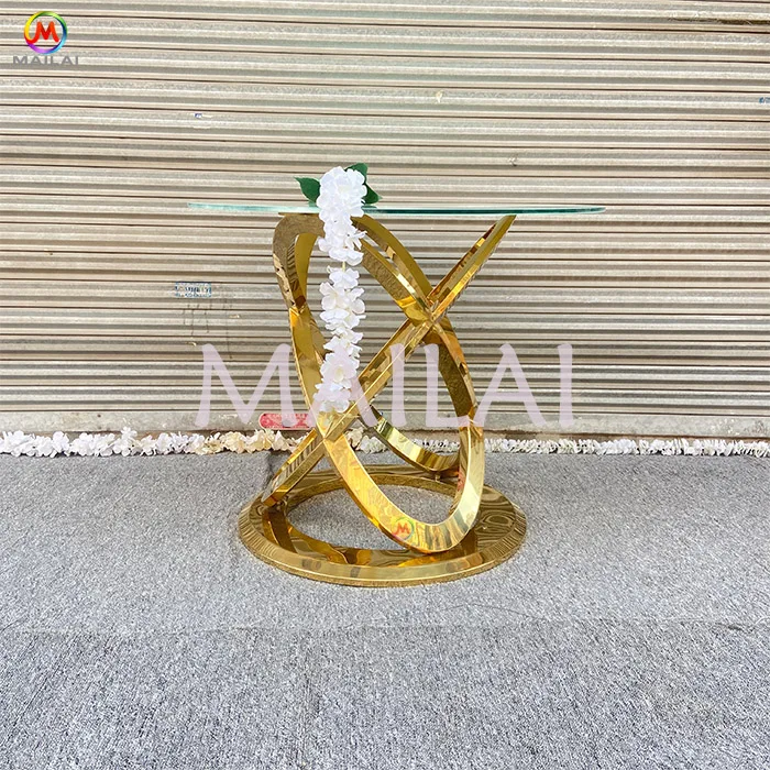 Mailai new round decorations table mariage wedding and event gold cake table