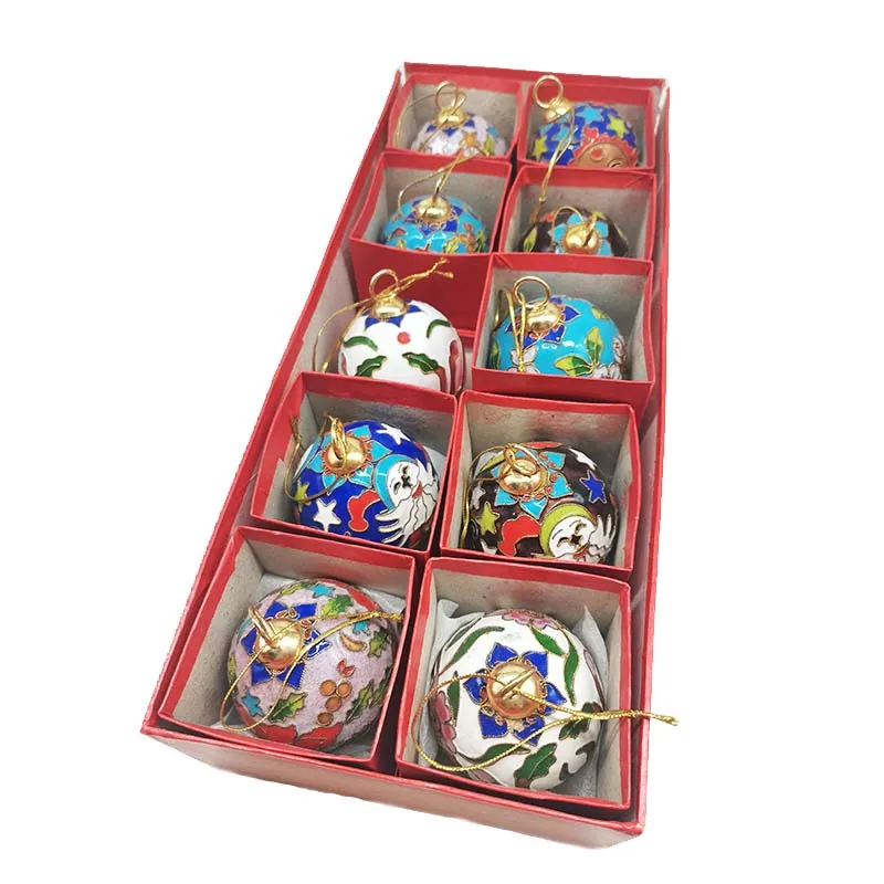 Ready Stock Hanging Baubles Xmas Tree Ornaments Cloisonne Christmas Balls  For Event Party Decorations