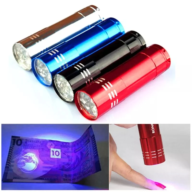 Nail Dryer sun wireless Mini 9 LED Lights Flashlight UV Lamp Portable Nail Gel Fast Drying Manicure Tool