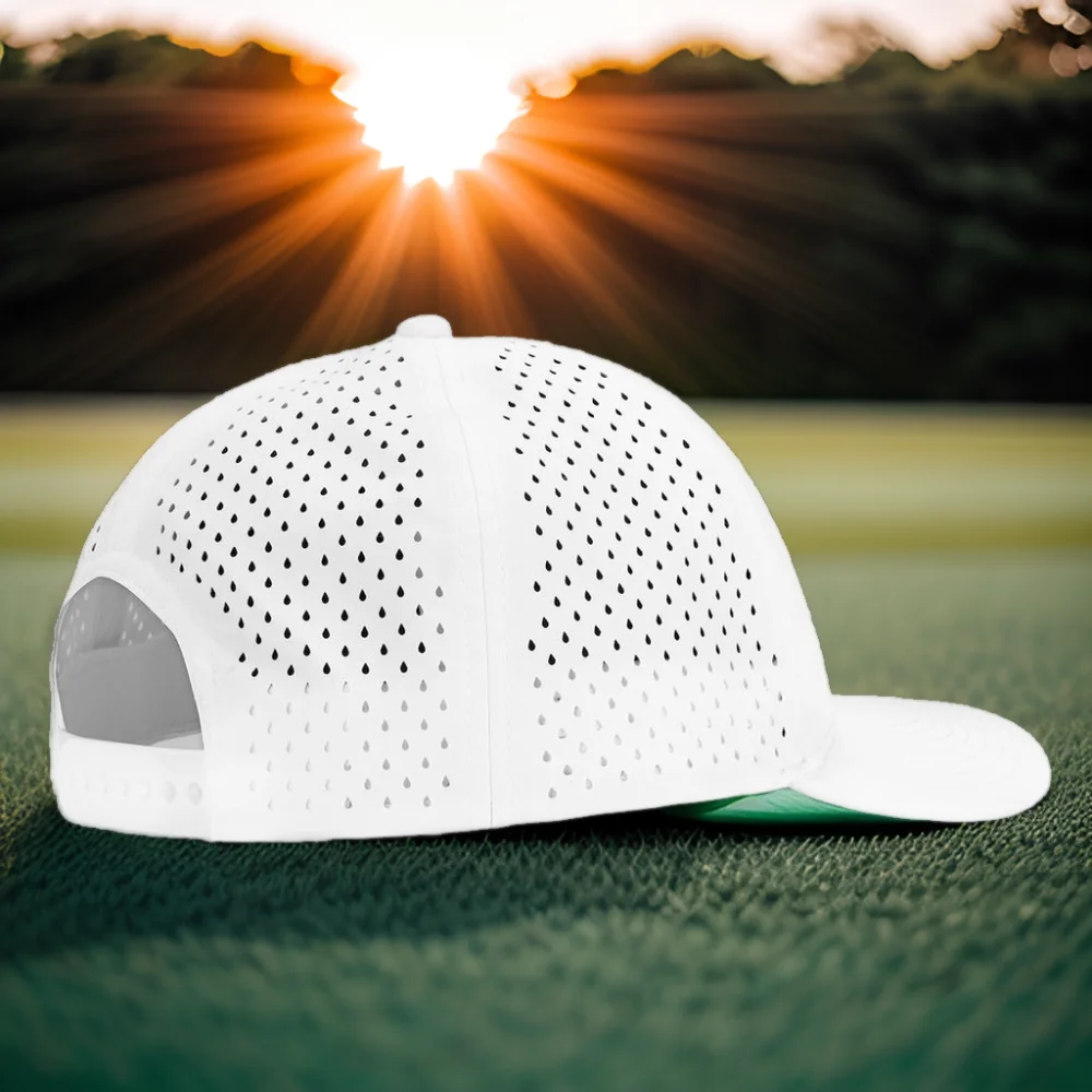 Waterproof Polyester Snapback Baseball Cap with Curved Brim Applique Pattern for Fishing and Autumn Common Fabric Feature