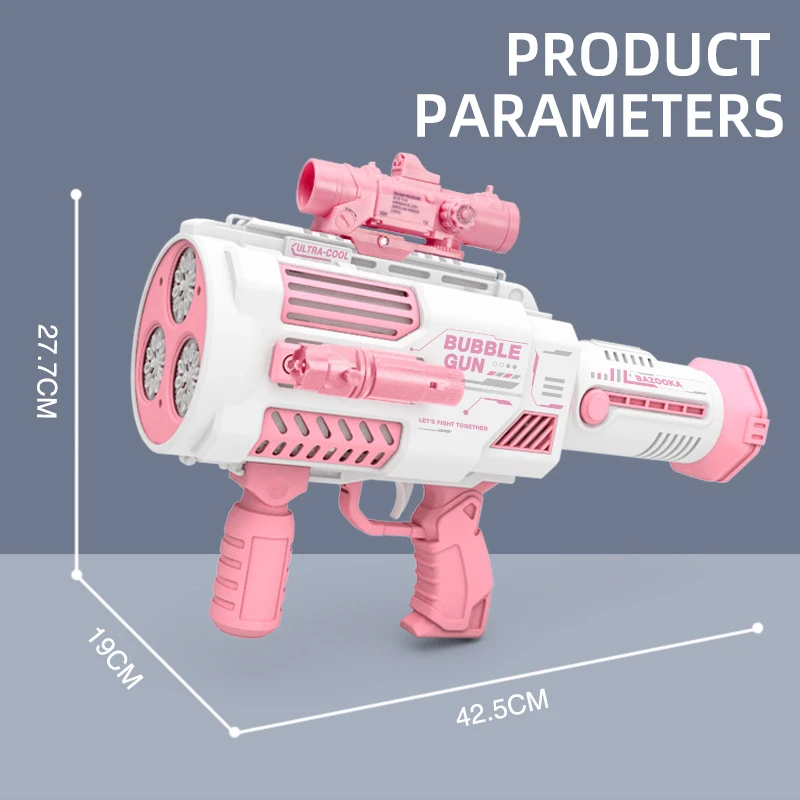 With light Rocket bubble gun machine toy outdoor summer Built in bubble liquid multi-color electric rocket bubble gun
