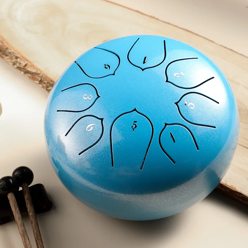 Hot selling  mini steel tongue drum 6 inch 8 notes Steel Tongue Percussion Drum with soft bag