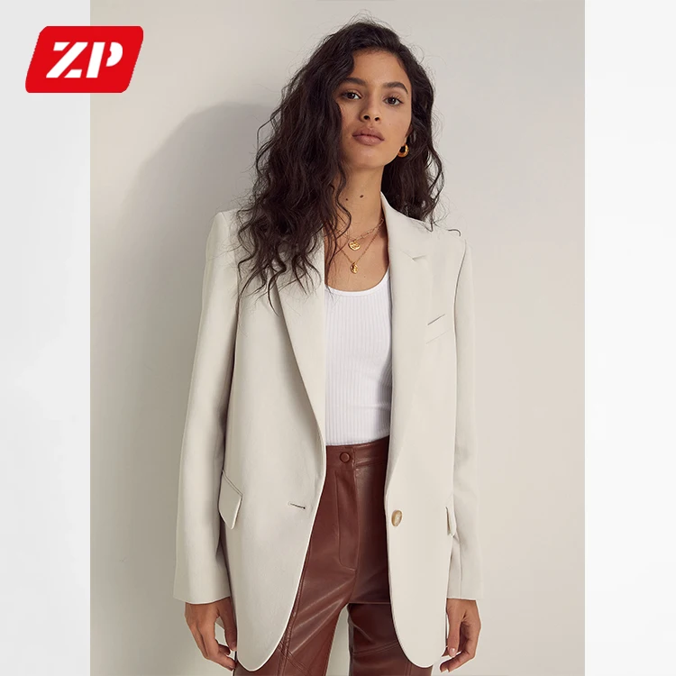 Fashion Breathable Dress Suit Blazer Women White Single Breasted Long Sleeve Casual Ladies Blazers Winter Coats