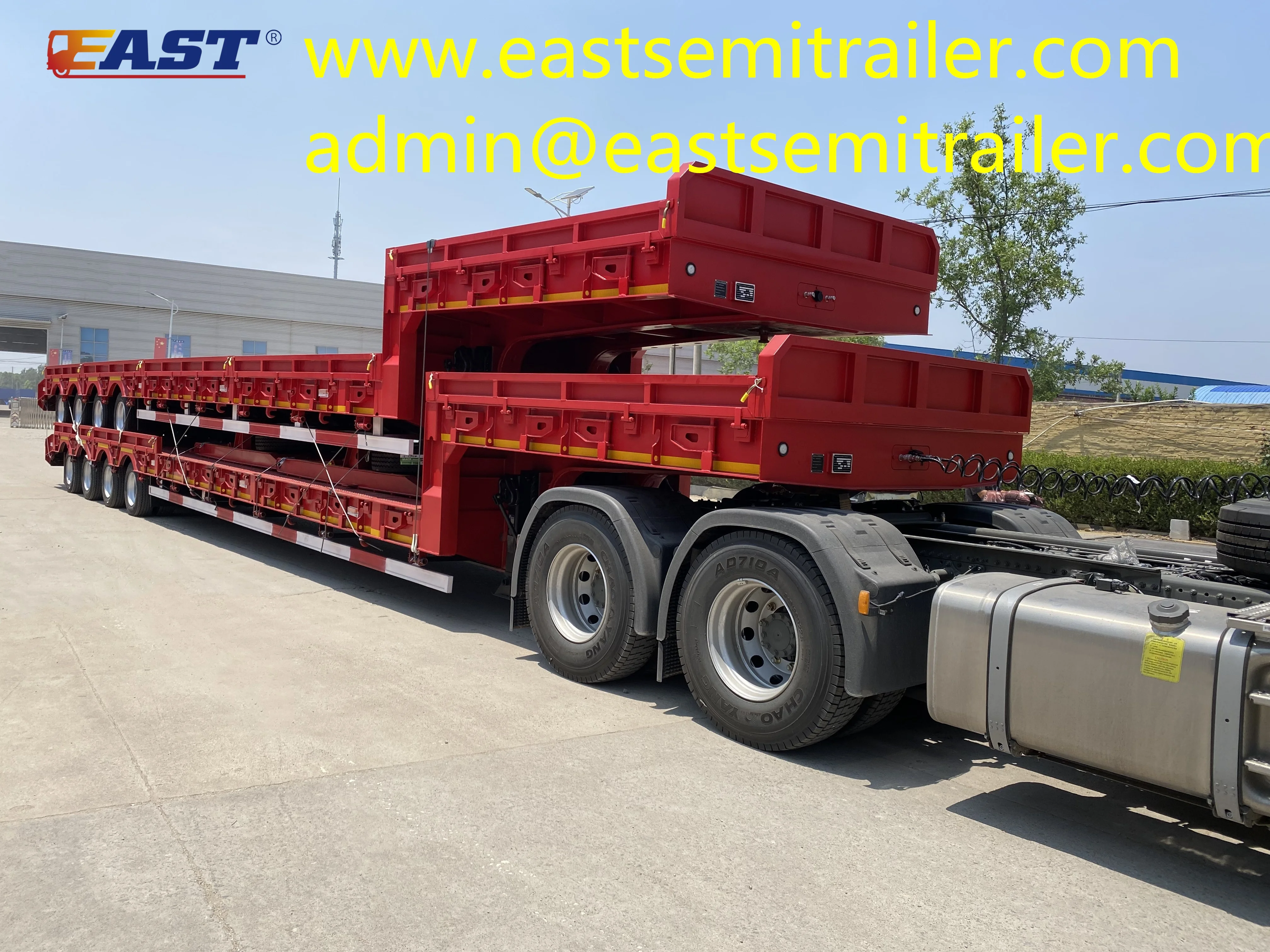 EAST Extendable low bed trailer 4 Axle Low bed Trailer For sale in Uzbekistan