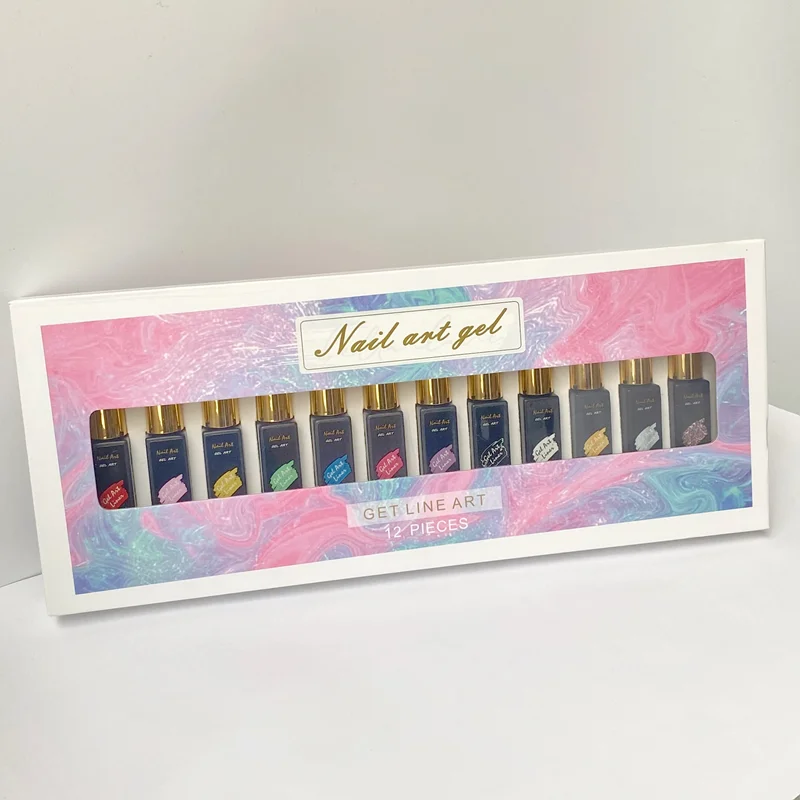 2023 new product 12 colors set gel liner nail art painting gel for nail art gel liner