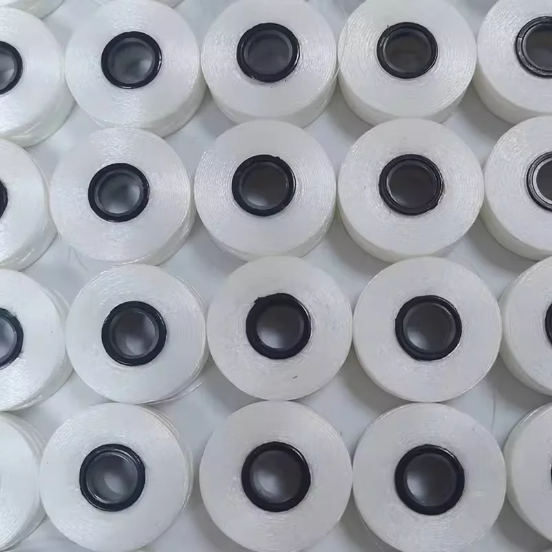 70D/2 Size L White Color 100% Polyester Bobbin Thread Magnetic Core Pre wound Bobbins Magnetic Core Bobbin Thread