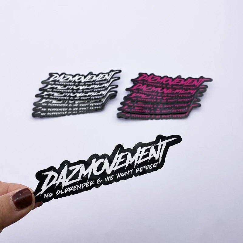 waterproof different design printed brand name logo packaging label die cut pvc vinyl sticker custom