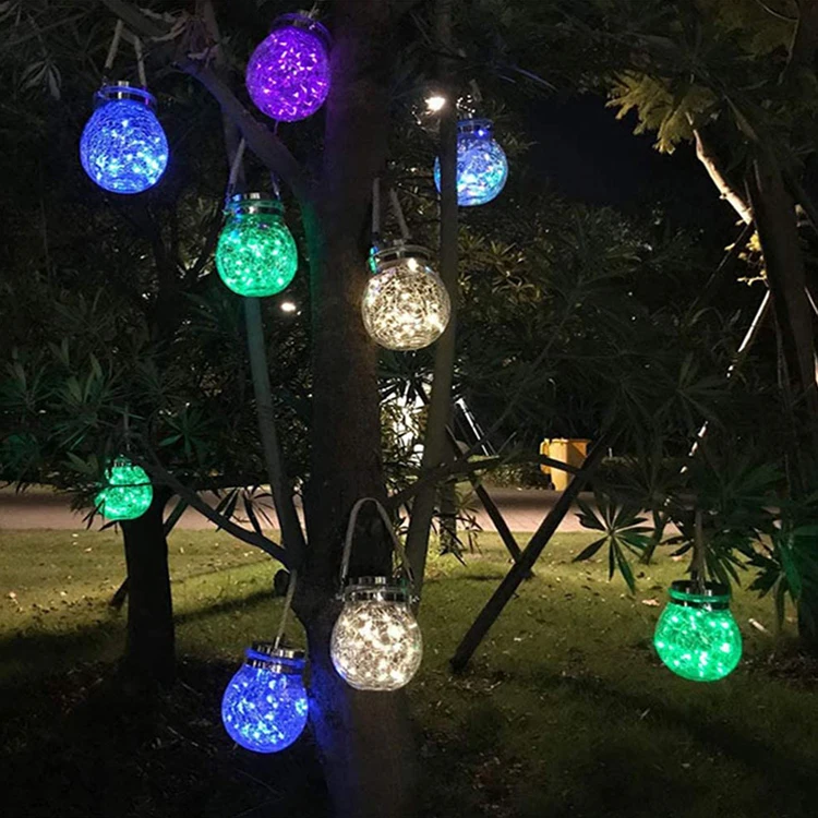 30 LED Solar Mason Jar Light Hanging Glass Lanterns Garden Decor Outdoor Lights Warm Table Decor Fairy Lights for Patio Wedding