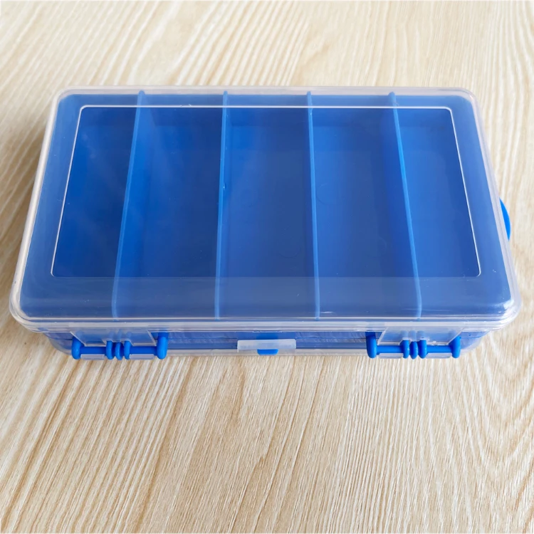 Double sided Fishing Tackle Box, Plastic Transparent Container