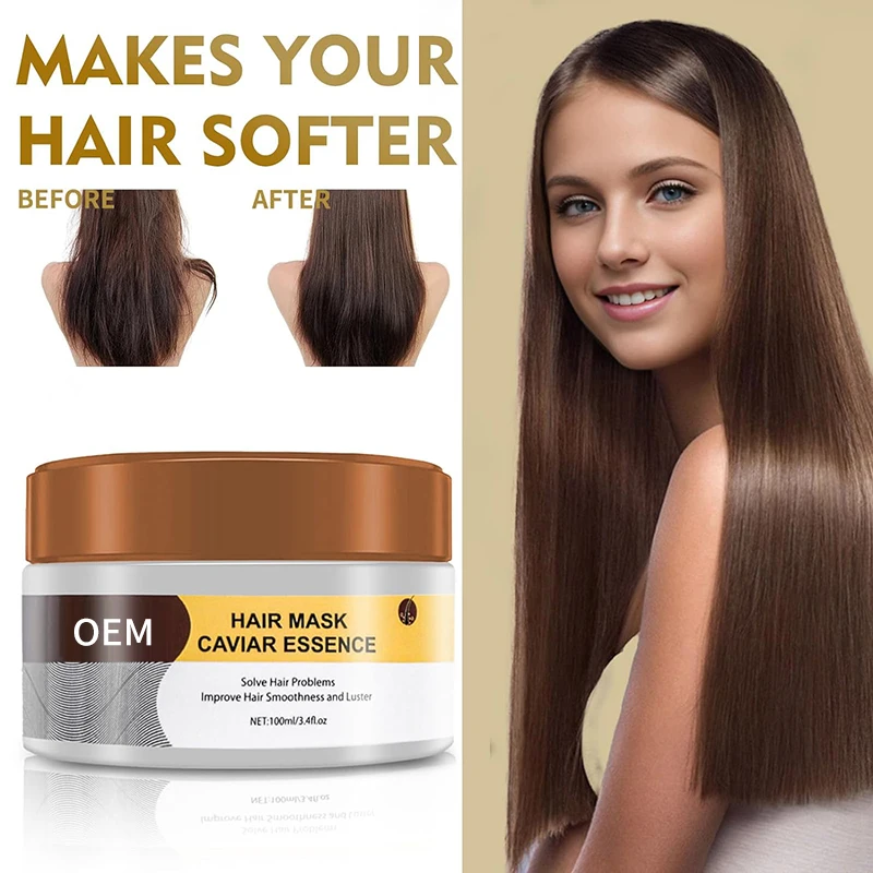 Wholesale All Natural Anti Breakage Loss Repair Scalp Damage Hair Mask Hydrating Caviar Collagen Hair Mask