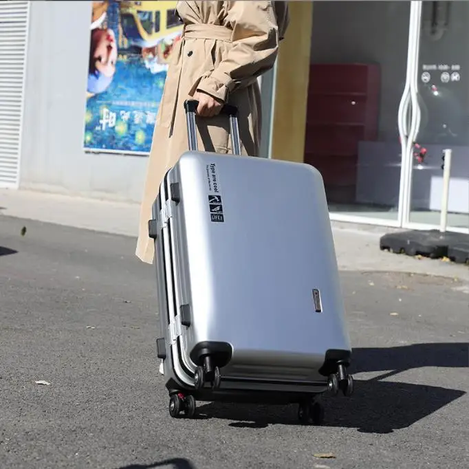 YX16897 Wholesale Manufacturer Aluminum 3 pcs Luggage Trolley Bags Suitcase Luggage Set ABS Suitcases