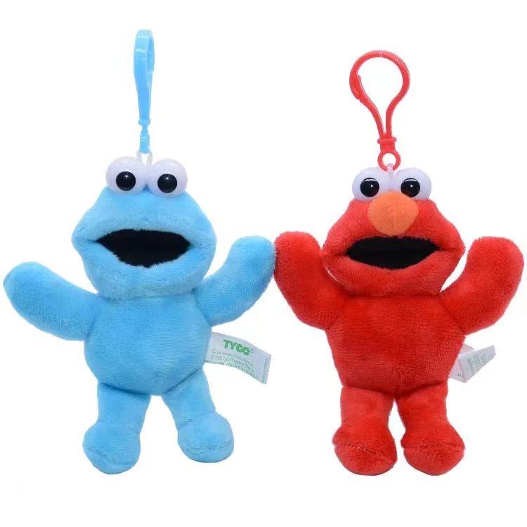 12cm Sesame Street Elmo Cookie Demon Kawaii Cute Plush Soft Stuffed Cartoon Toys Dolls Kids Gift Keychain Pendant Decoration