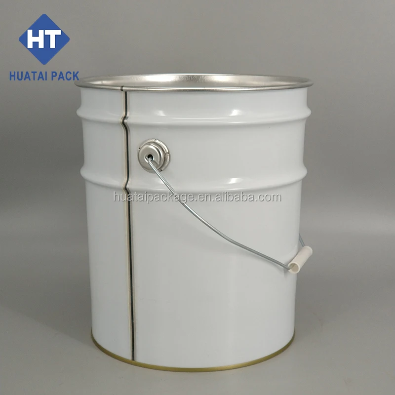 manufacturer customized color 18kg oil ink solvent use chemical metal bucket/ pail/ barrel tin can with lug lid and wire handle