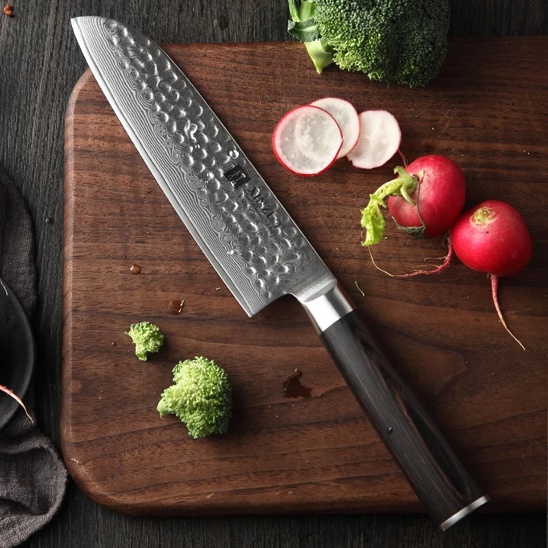 7 inch professional Japanese VG10 damascus steel kitchen santoku chef knife