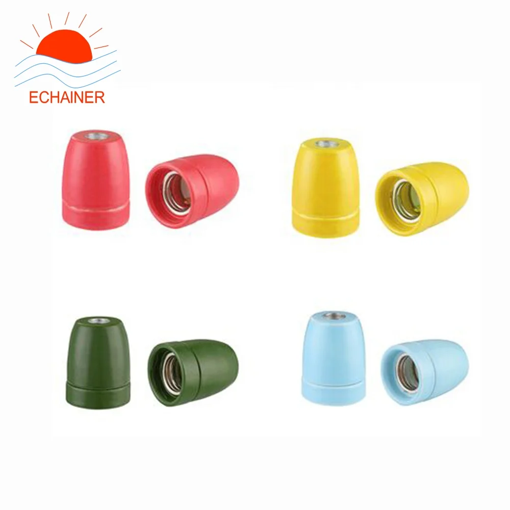 high quality colorful powerful E27 ceramic lamp socket holder converter