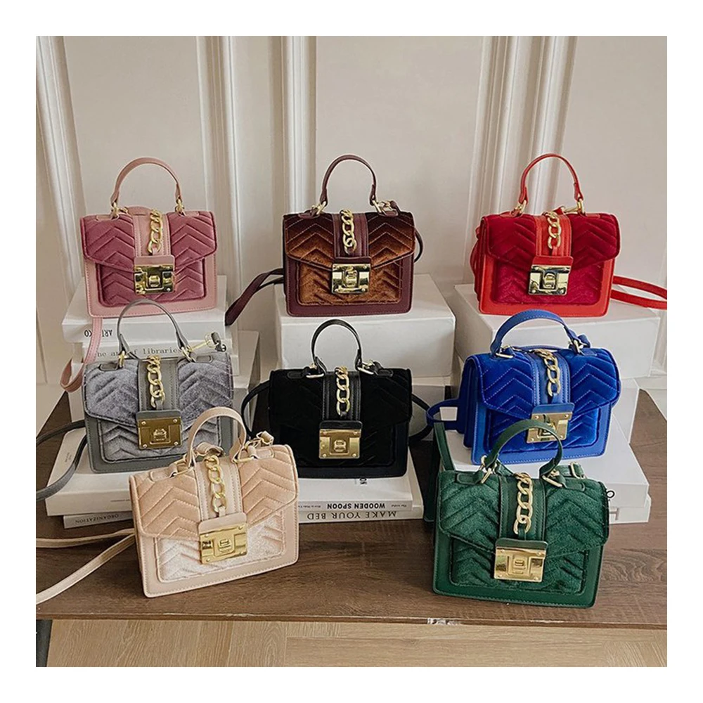 wholesale Luxury Handbags Designer velvet bags for women Fashion Small Messenger Shoulder bag ladies Hand Bag
