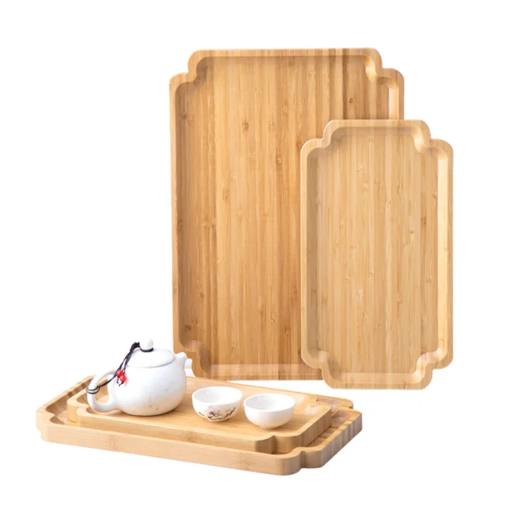 Manufacturers wholesale Japanese bamboo wooden tray rectangular bamboo tray round bamboo tray cake creative pizza