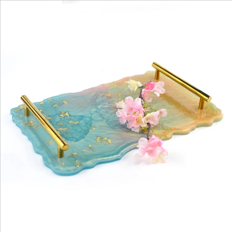 Factory Wholesale Fruit Plate Tea Plate Epoxy Resin Casting Silicone Resin Tray Molds for DIY Home Decoration